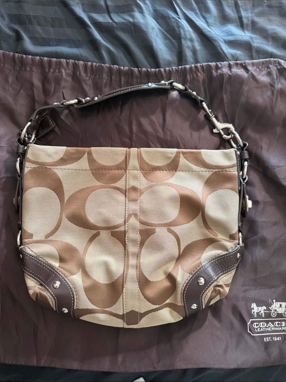 Vintage Coach Signature Carly Hobo shoulder bag